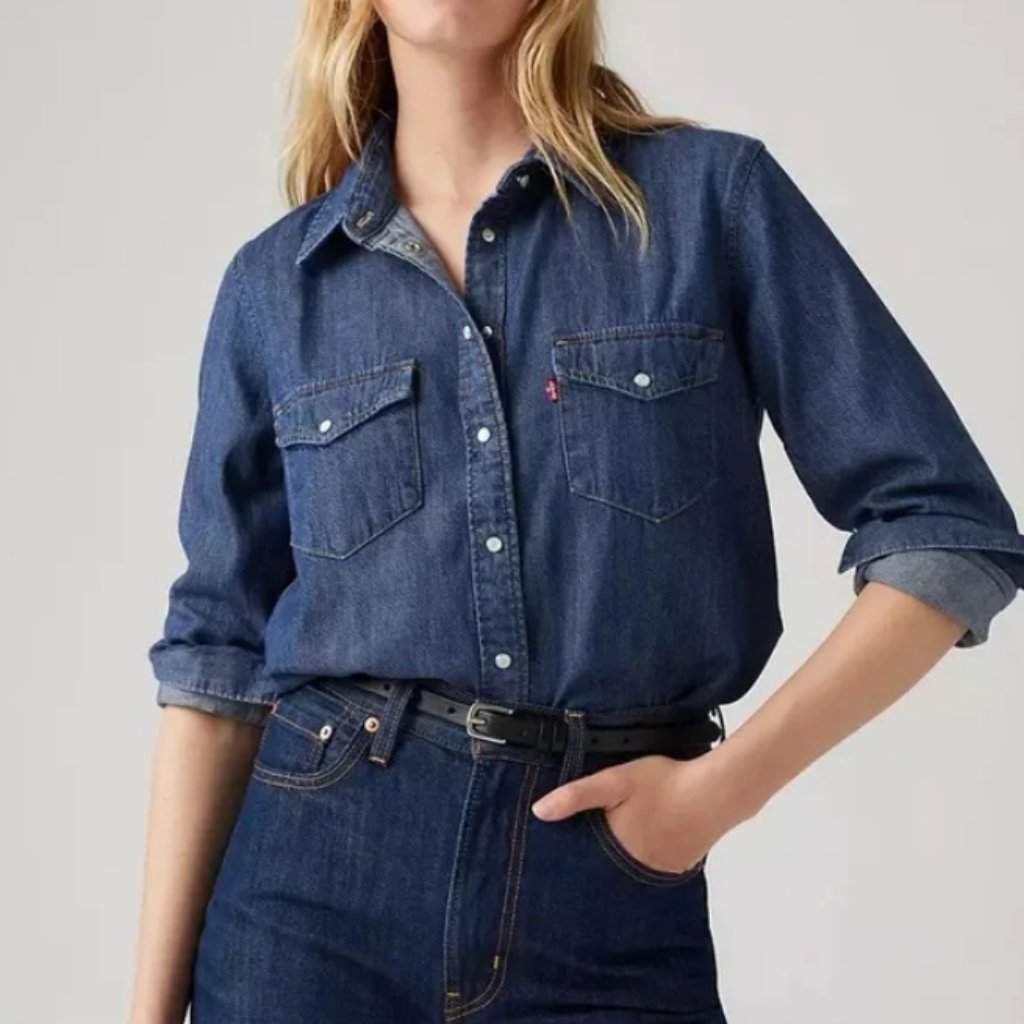 Nwt Levi’s Iconic Western Denim Cotton Shirt Size Xs